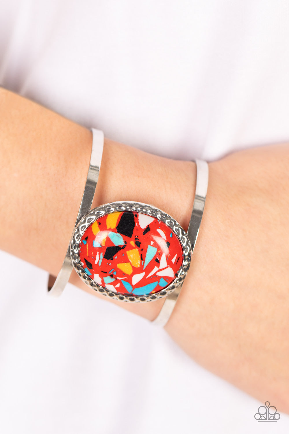Red Speckeled Cuff Bracelet