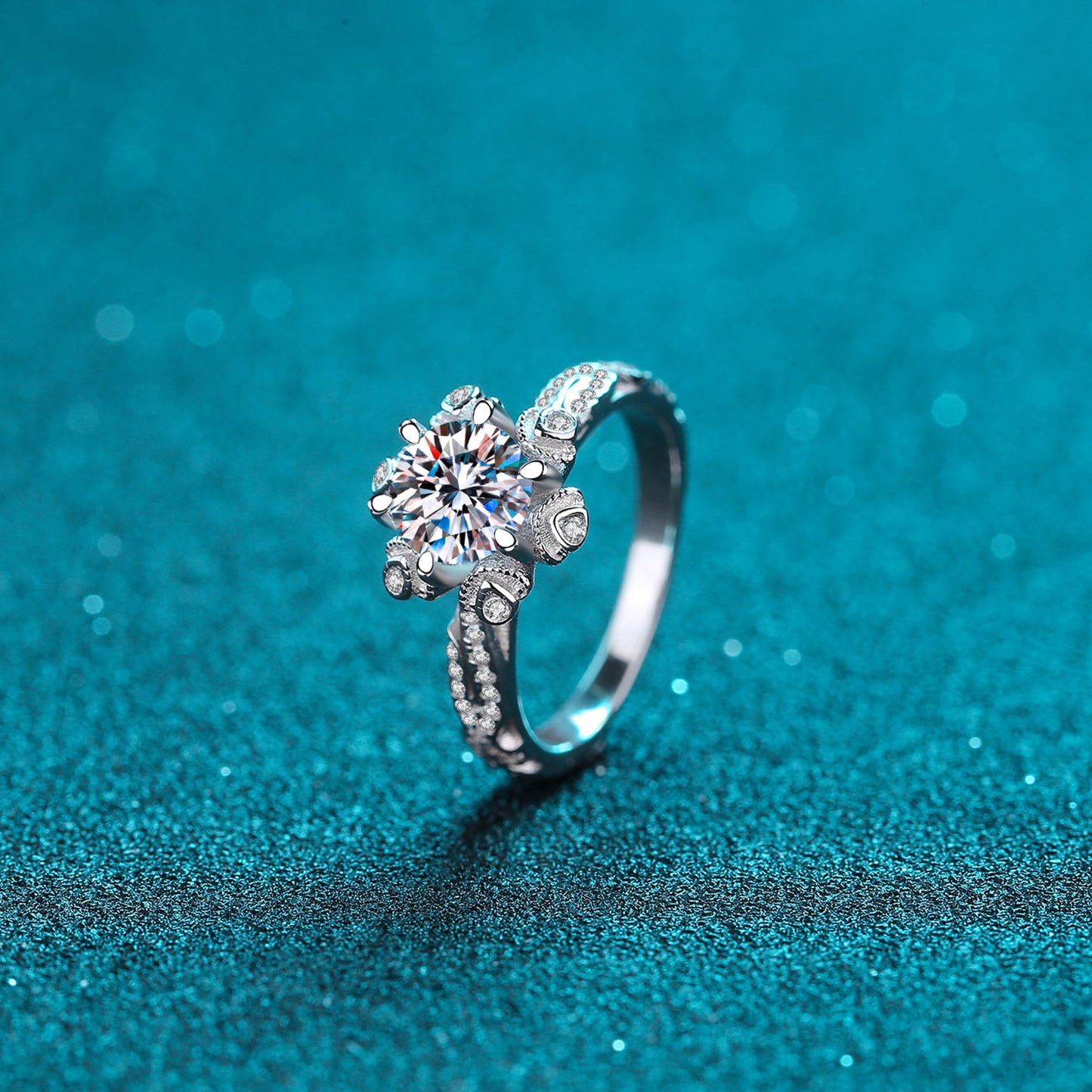 1 Carat Moissanite 925 Sterling Silver Ring