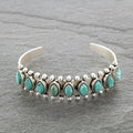 Artificial Turquoise Alloy Open Bracelet