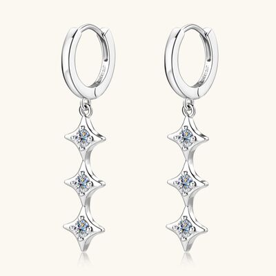 Moissanite 925 Sterling Silver Geometric Shape Earrings
