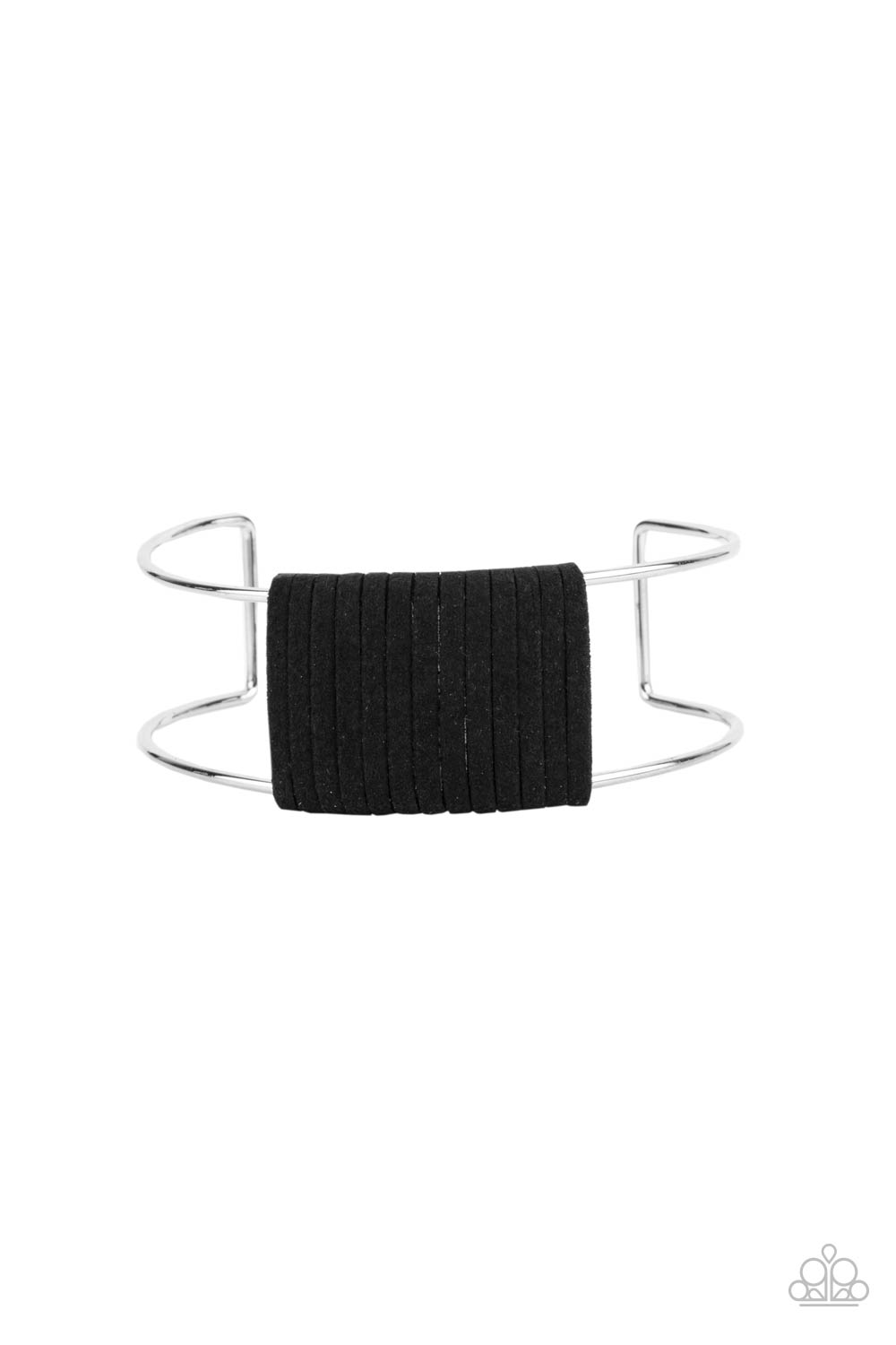 Silver Bracelet with Black Suede