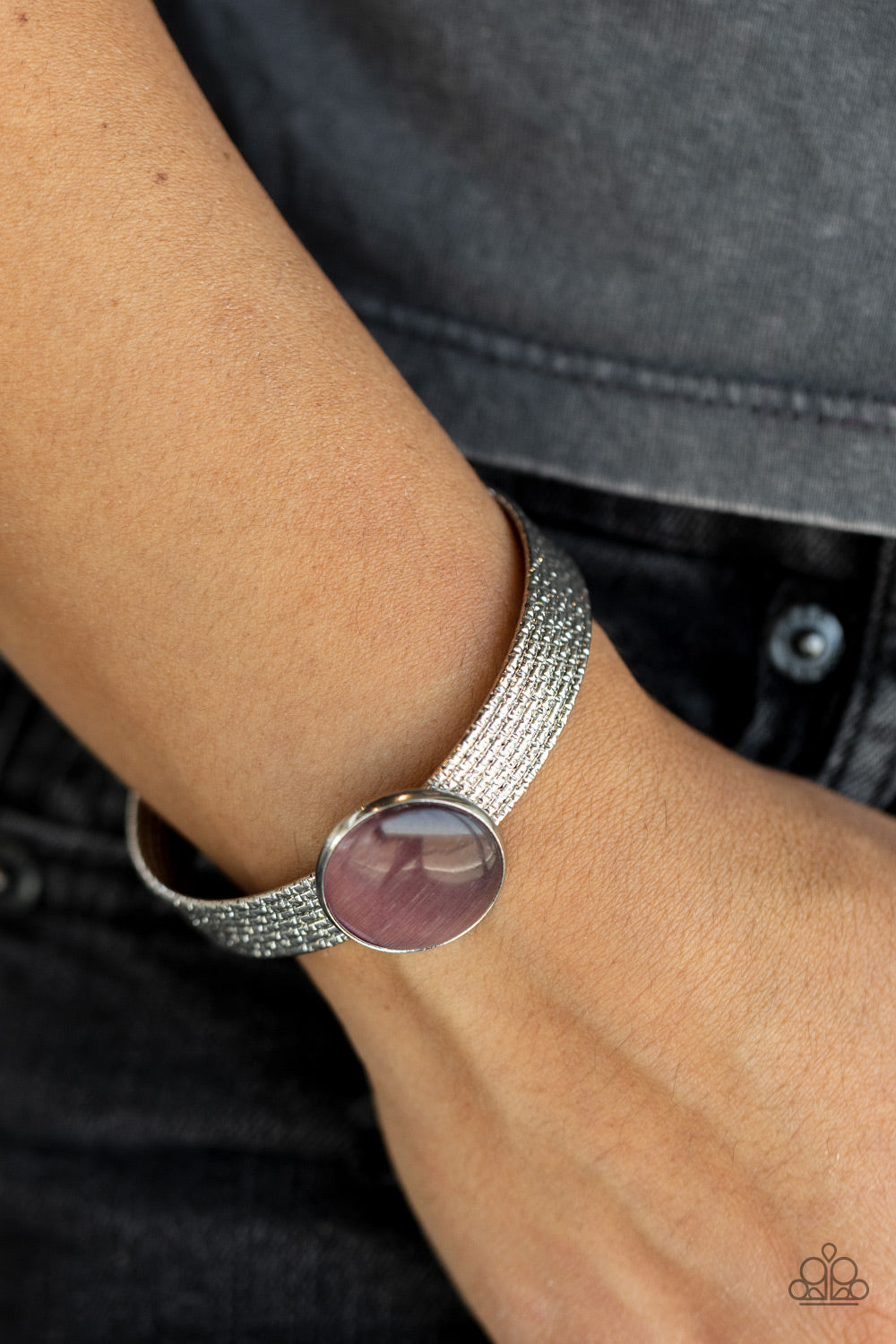 Silver Bracelet with Purple Stone