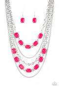 Silver and Pink Necklace