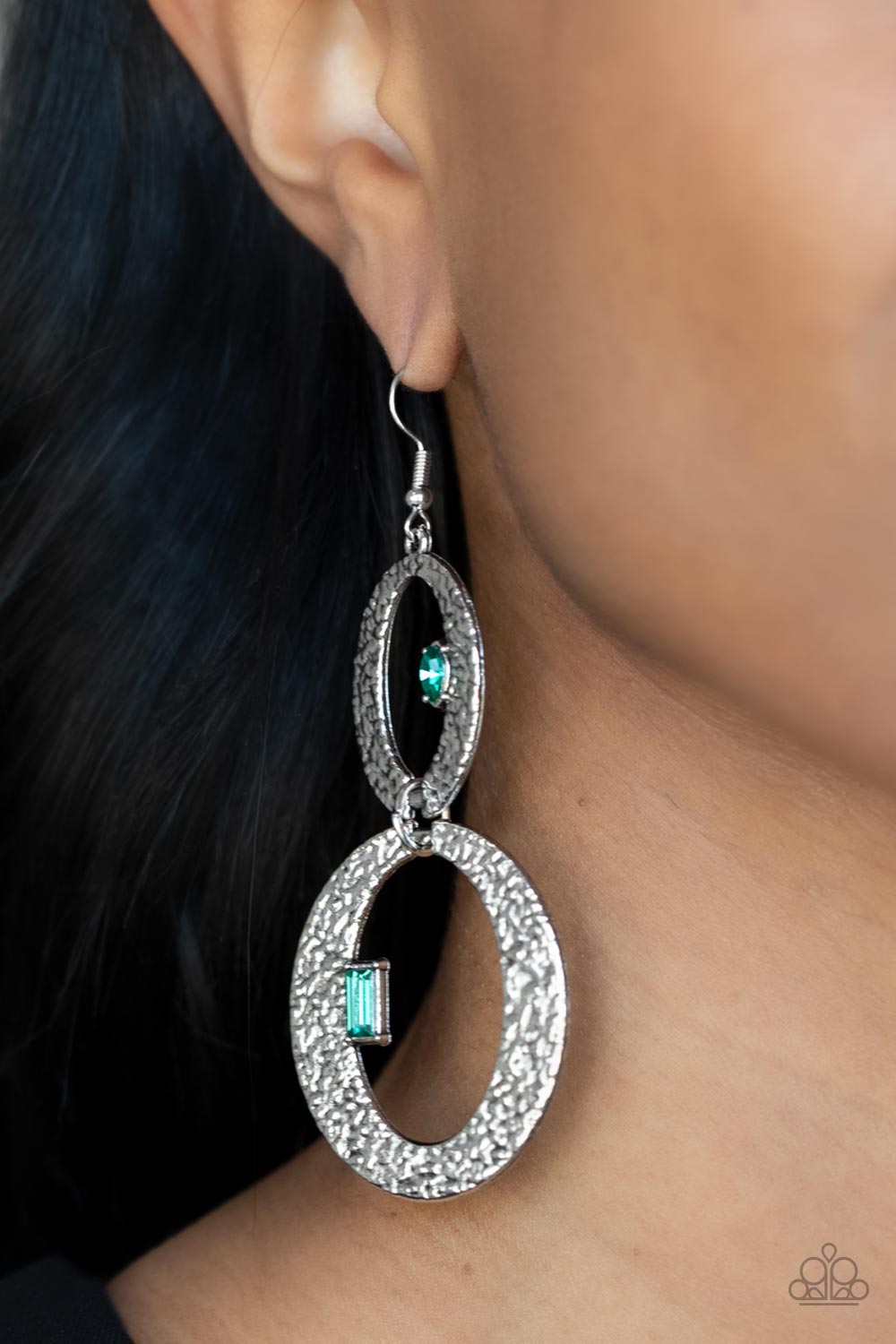 Silver oval Earrings