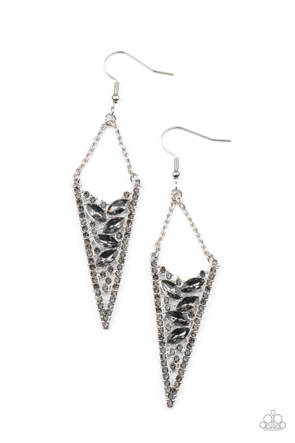 Silver Earring with Smokey Rhinestones