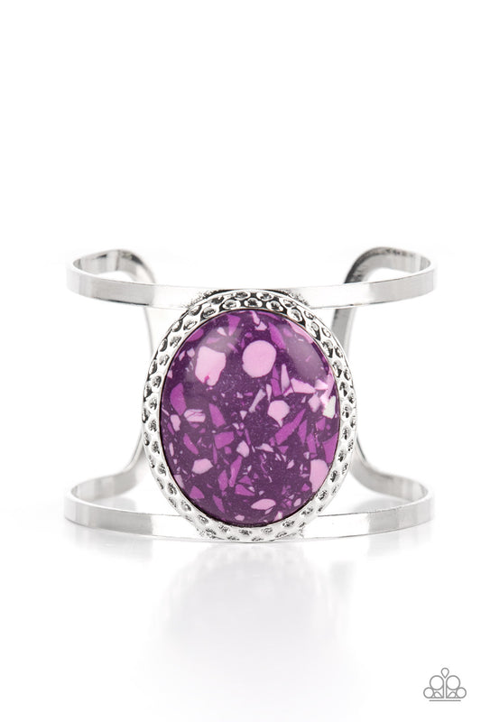 Purple Stone Cuff Bracelet