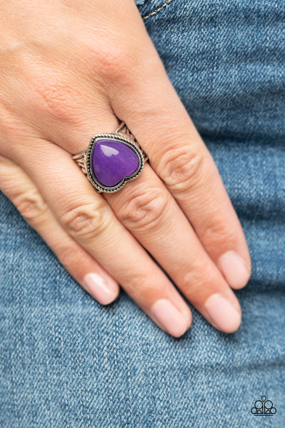 Silver Ring with Purple Stone