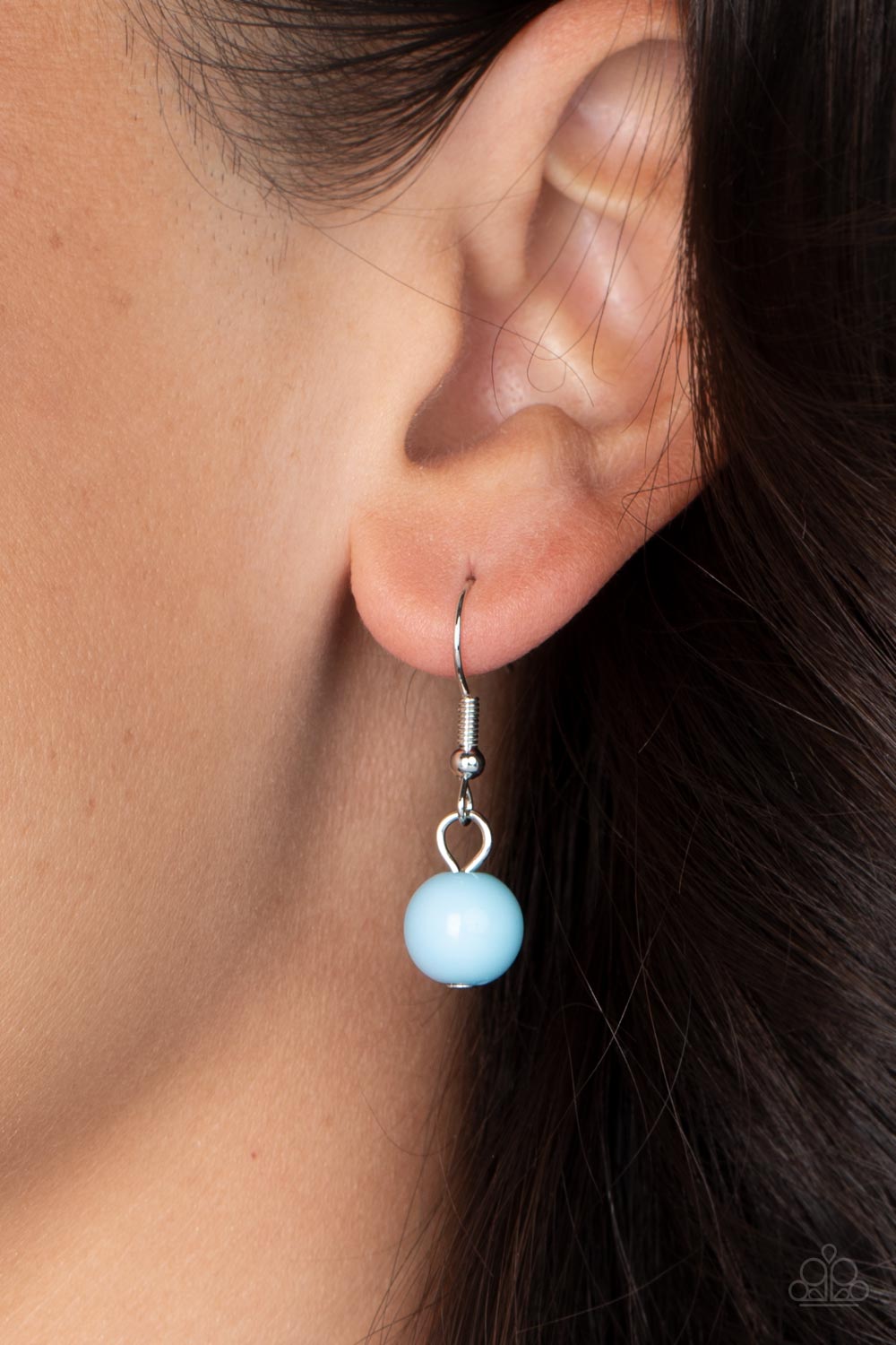 Blue Necklace with Glassy Beads