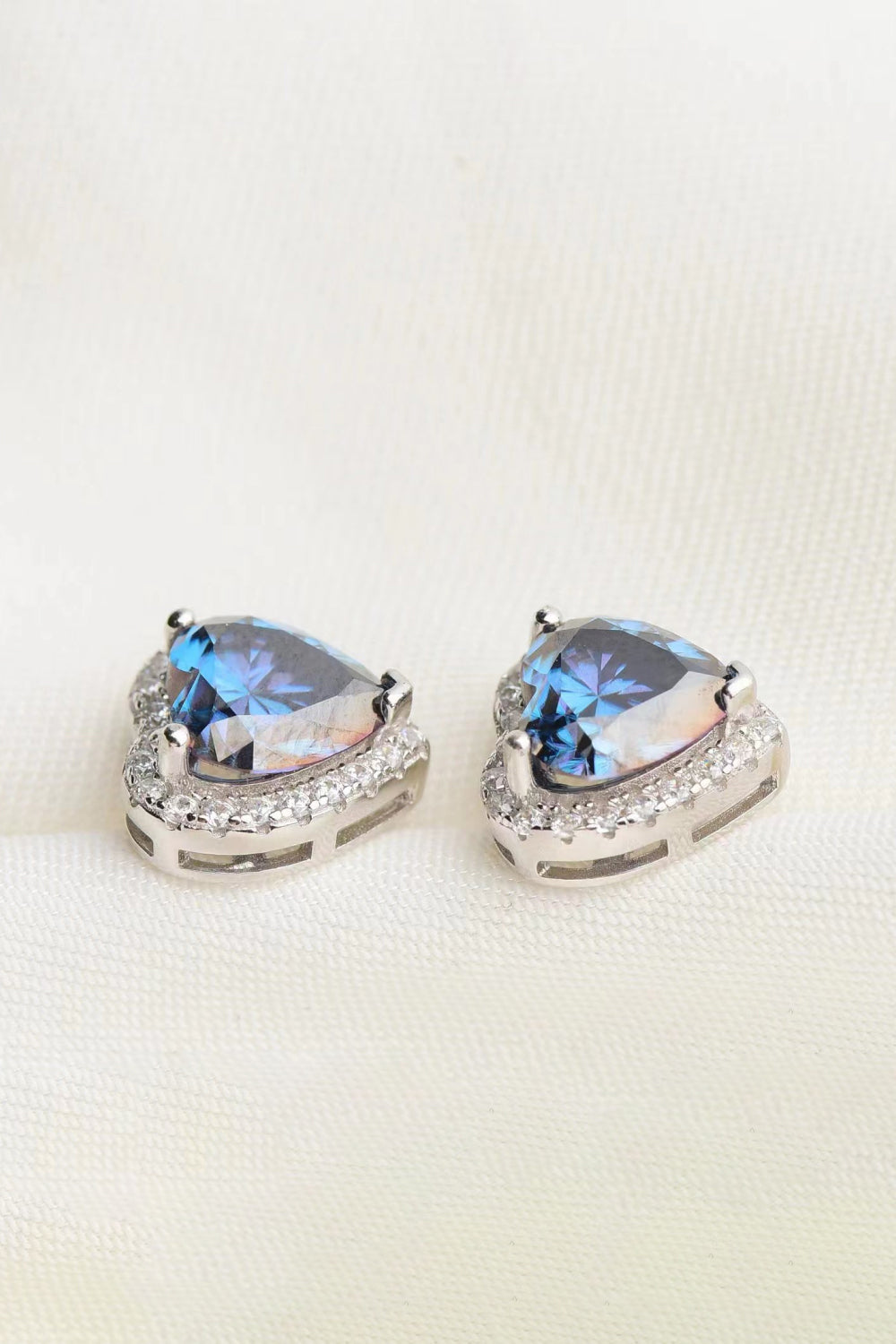 4 Carat Moissanite Heart-Shaped Stud Earrings