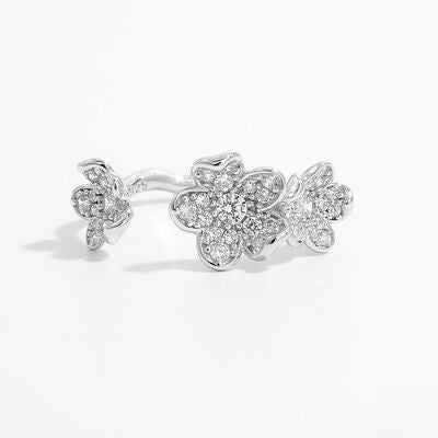 925 Sterling Silver Inlaid Zircon Open Ring